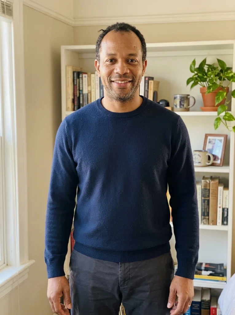 Reference portrait for White Return Portrait, AI-generated.